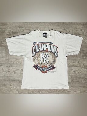 Vintage 1998 Pro Player New York Yankees "American League Champions" White Tee